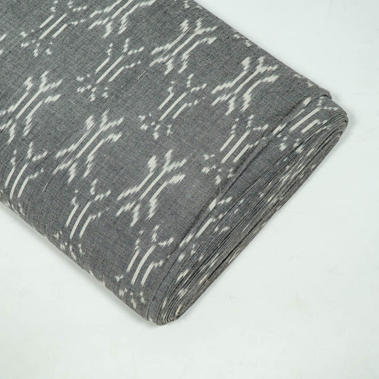 Grey & White Fine Quality Cotton Handloom Woven Ikat (Sku: IKK-560)