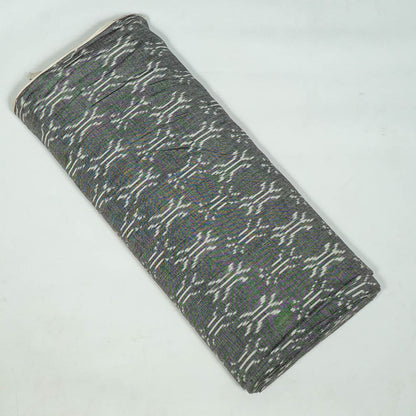 Grey & White Fine Quality Cotton Handloom Ikat Fabric for Dresses | Width: 44"
