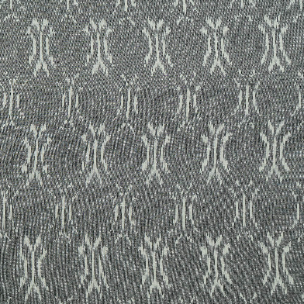Grey & White Fine Quality Cotton Handloom Woven Ikat (Sku: IKK-560)