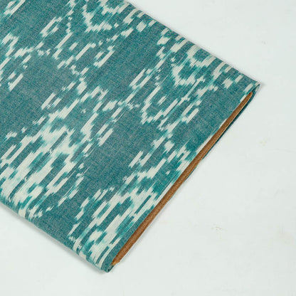 Pista Green & White Fine Quality Cotton Handloom Woven Ikat Fabric for Dresses | Width: 44"
