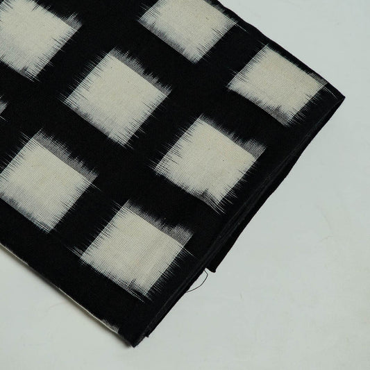 Black & White Square Cotton Handloom Double Ikat (SKU: IKK-573)