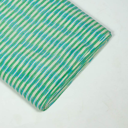 Blue & Yellow Stripe Fine Cotton Handloom Ikat (SKU: IKK-583)