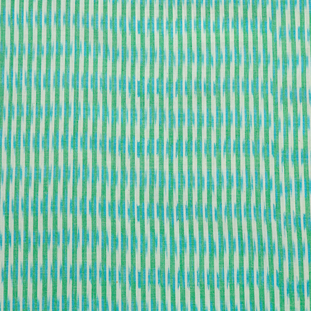 Blue & Yellow Stripe Fine Cotton Handloom Ikat (SKU: IKK-583)