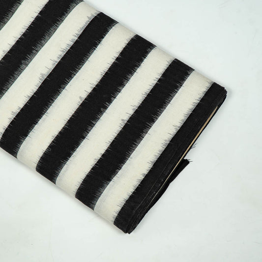 Black & White Stripe Cotton Handloom Double Ikat (SKU: IKK-586)