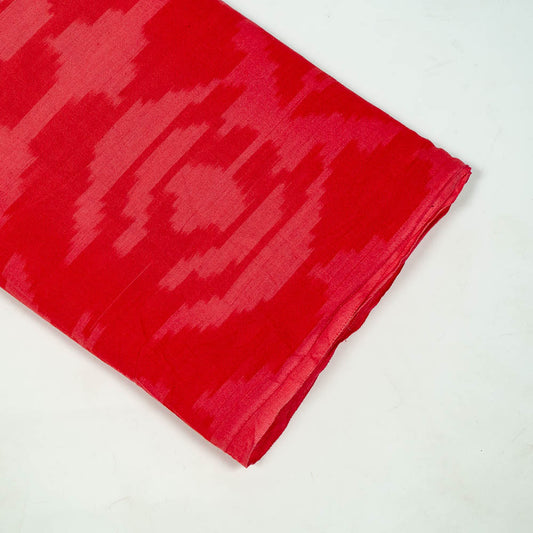Red Color Big Pattern Fine Cotton Handloom Ikat (SKU: IKK-593)