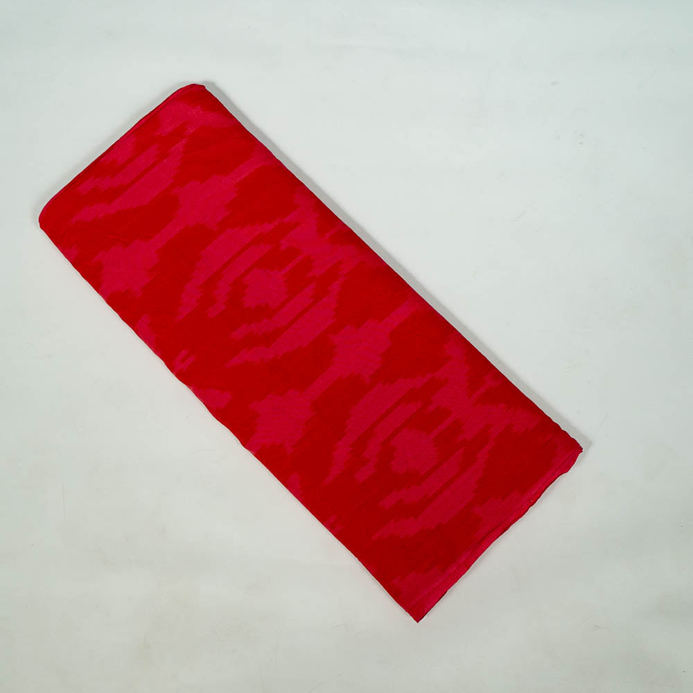 Red Color Big Pattern Fine Cotton Handloom Ikat (SKU: IKK-593)