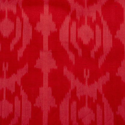 Red & Pink Flower Fine Quality Cotton Handloom Ikat Fabric for Dress Material | Width: 44"