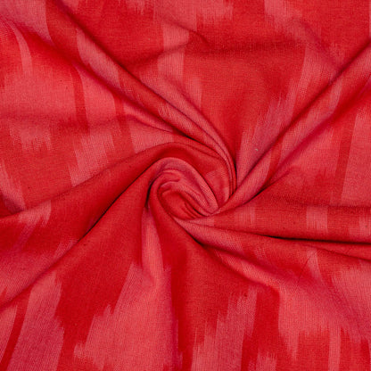 Red & Pink Flower Fine Quality Cotton Handloom Ikat Fabric for Dress Material | Width: 44"