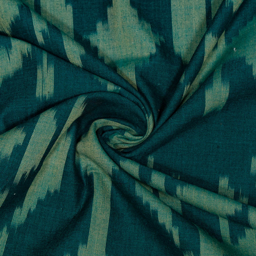 Bottel Green Fine Cotton Handloom Ikat (SKU:IKK-598)