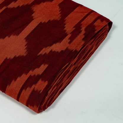 Maroon, Rust Big Design Fine Quality Cotton Handloom Ikat Fabric for Dress Material | Width: 44"