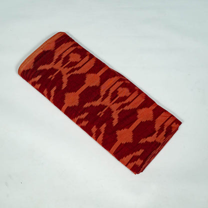 Maroon, Rust Big Design Fine Quality Cotton Handloom Ikat Fabric for Dress Material | Width: 44"