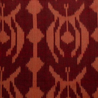 Maroon, Rust Big Design Fine Quality Cotton Handloom Ikat Fabric for Dress Material | Width: 44"