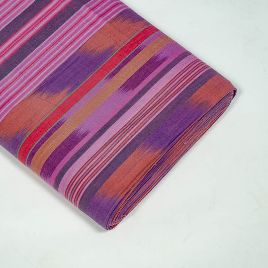 Purple color Stripe Design Fine Cotton Handloom Ikat (SKU: IKK-604)