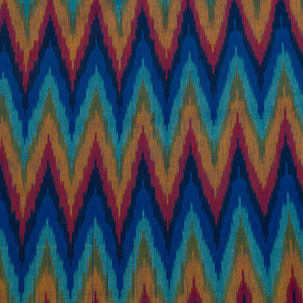 Multicolor Chevron Design Mercerised Cotton Handloom Ikat (SKU: IKK-605)