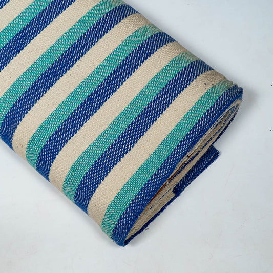 Blue & White Stripe Cotton Blend Jacquard (SKU: J-124)