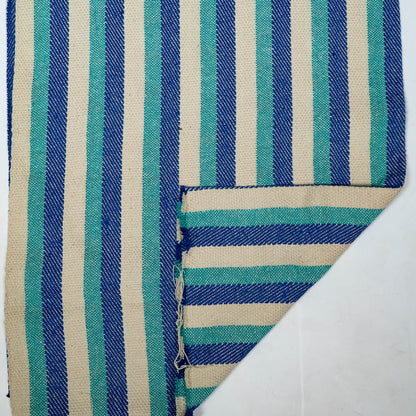 Blue & White Stripe Cotton Blend Jacquard | SKU: J-124