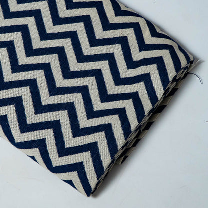 Blue & White Chevron Design Cotton Blend Jacquard | SKU: J-192