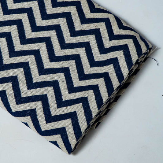 Blue & White Chevron Design Cotton Blend Jacquard (SKU: J-192)