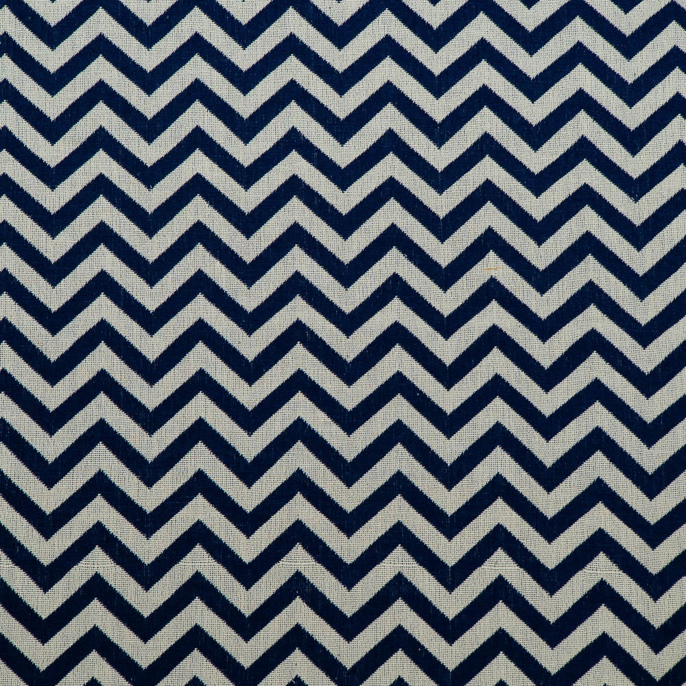 Blue & White Chevron Design Cotton Blend Jacquard (SKU: J-192)