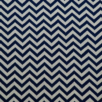 Blue & White Chevron Design Cotton Blend Jacquard | SKU: J-192