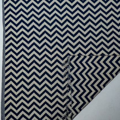 Blue & White Chevron Design Cotton Blend Jacquard | SKU: J-192