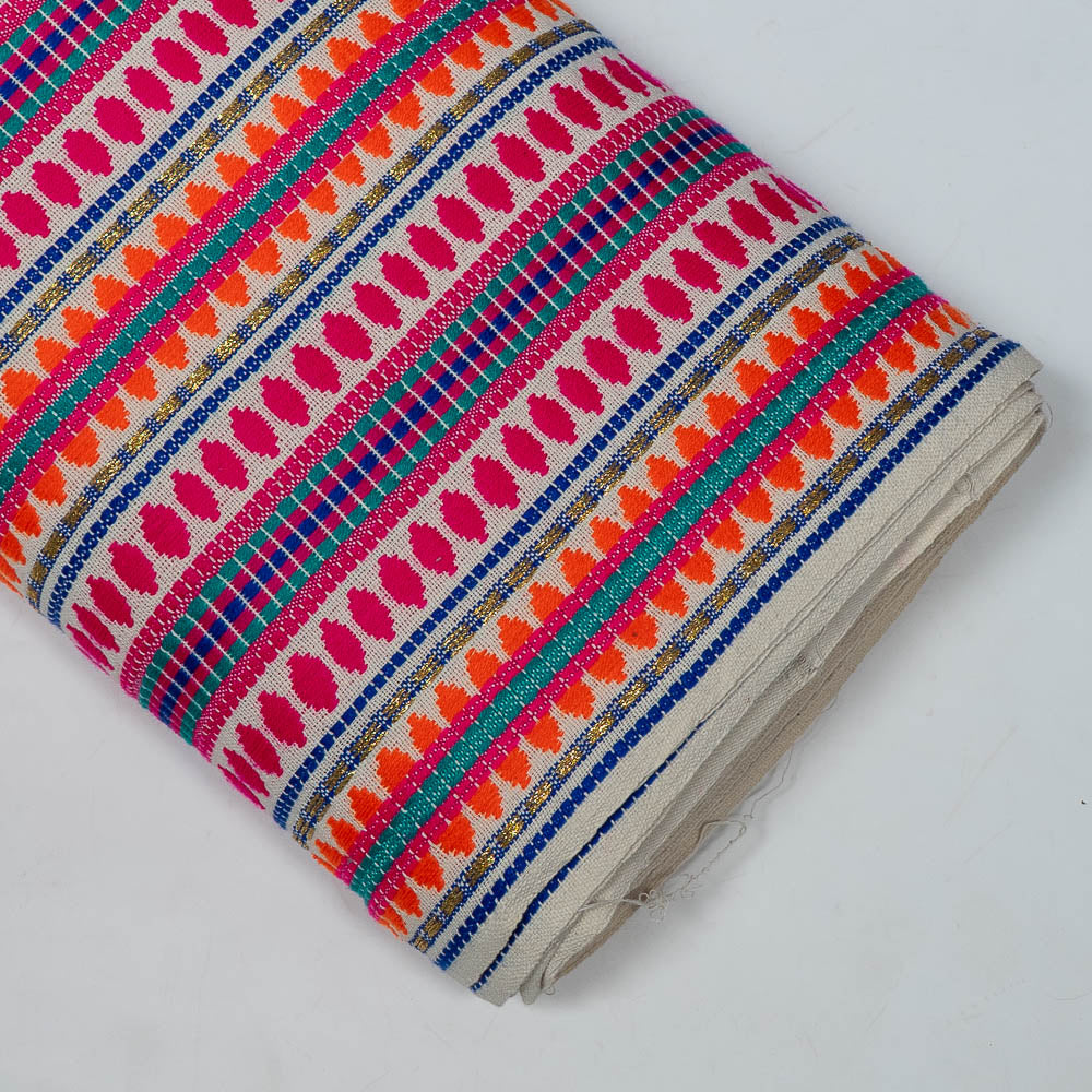 Pink & Multicolor Capsule Cotton Acrylic Jacquard (SKU: J-6)