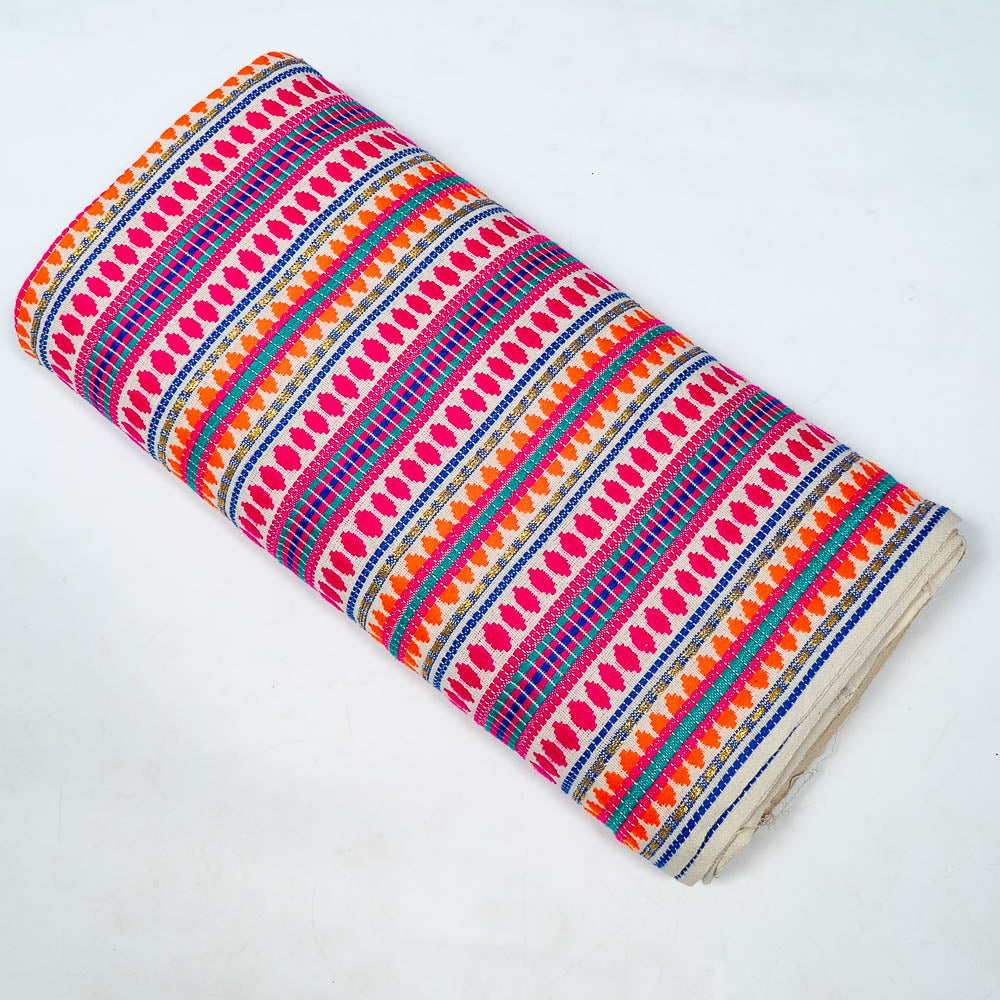 Pink & Multicolor Capsule Cotton Acrylic Jacquard (SKU: J-6)