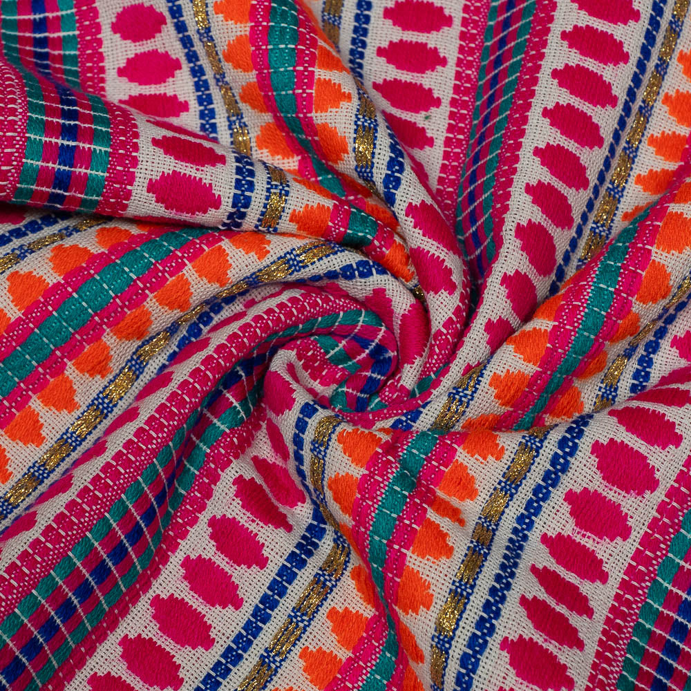 Pink & Multicolor Capsule Cotton Acrylic Jacquard (SKU: J-6)