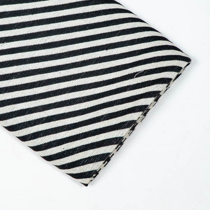 Black & White Diagnal Cotton Jacquard | SKU: J-448