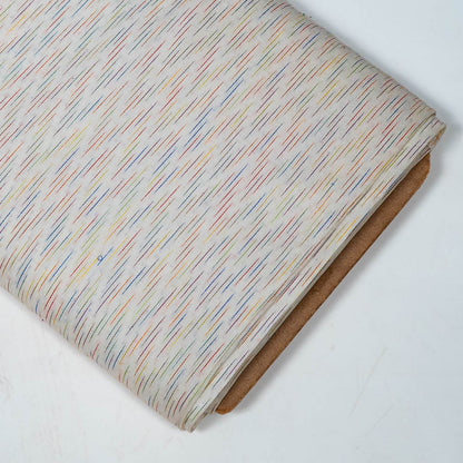 White Base Multicolor Cotton Dobby Fabric | SKU: J-488