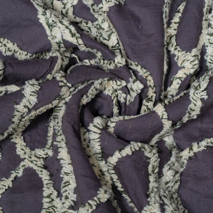 Grey color Cotton Tuftting Jacquard | SKU: J-545