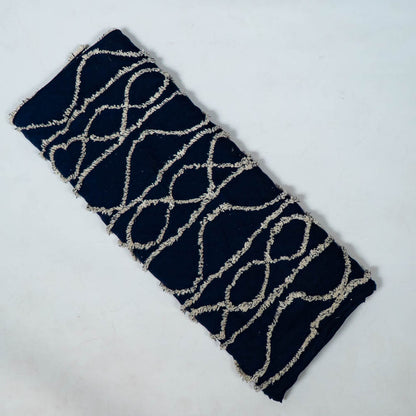 Nevy Blue Cotton Tuftting Jacquard | SKU: J-548