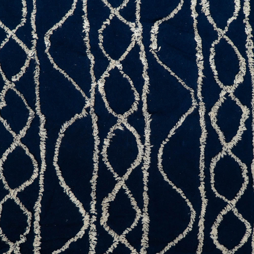 Nevy Blue Cotton Tuftting Jacquard (SKU: J-548)