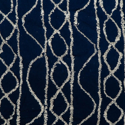 Nevy Blue Cotton Tuftting Jacquard | SKU: J-548
