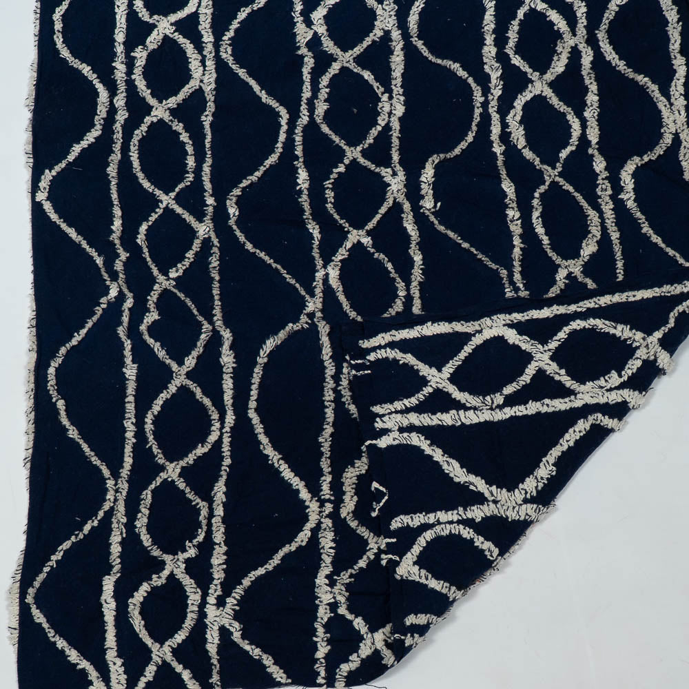 Nevy Blue Cotton Tuftting Jacquard (SKU: J-548)