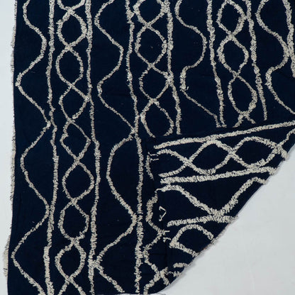 Nevy Blue Cotton Tuftting Jacquard | SKU: J-548