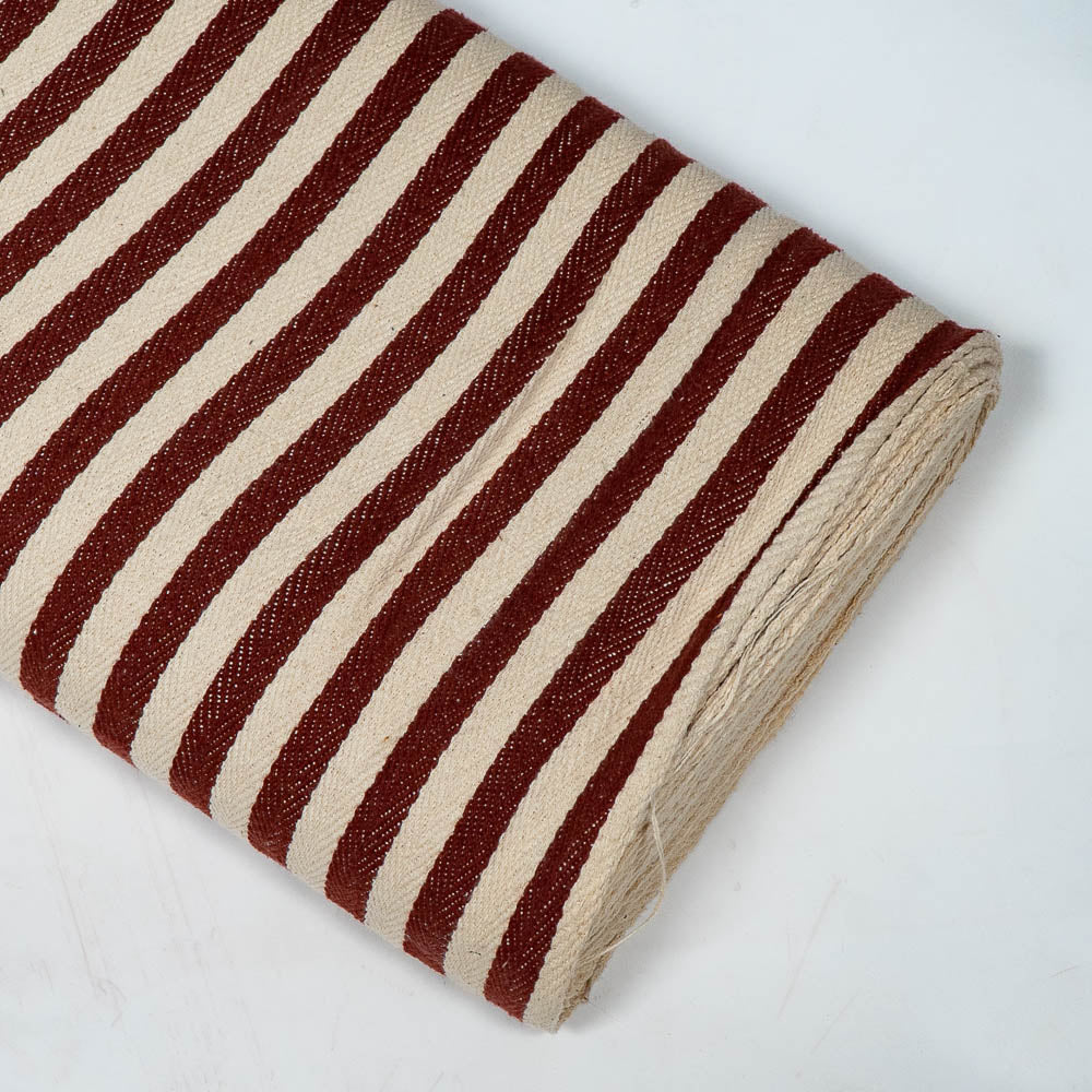 Red & White Stripe Cotton Blend Jacquard (SKU: J-549)