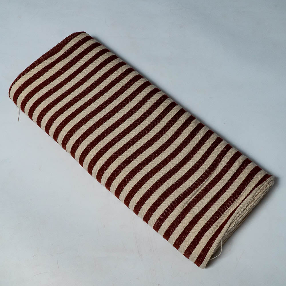 Red & White Stripe Cotton Blend Jacquard (SKU: J-549)