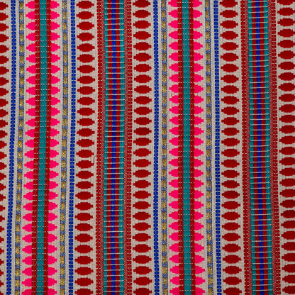 Red & Multicolor Capsule Design Cotton Acrylic Jacquard | SKU: J-554