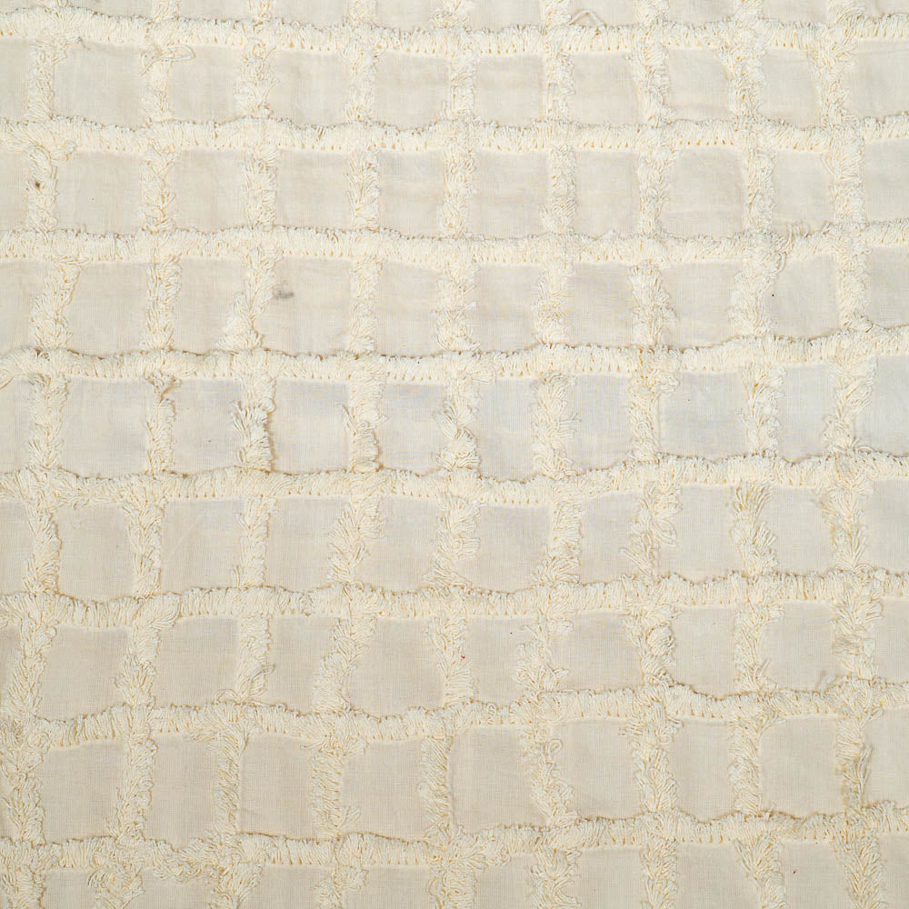 Natural Dyeable Checks Tuftting Cotton Jacquard (SKU: J-556)