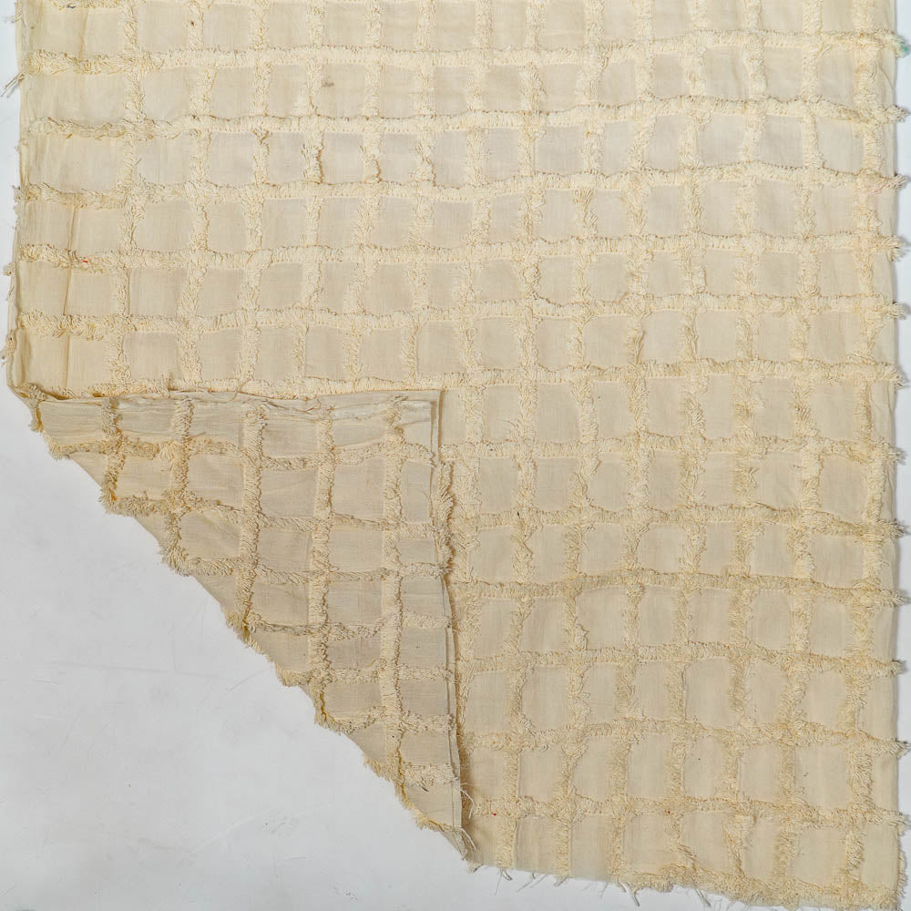 Natural Dyeable Checks Tuftting Cotton Jacquard (SKU: J-556)