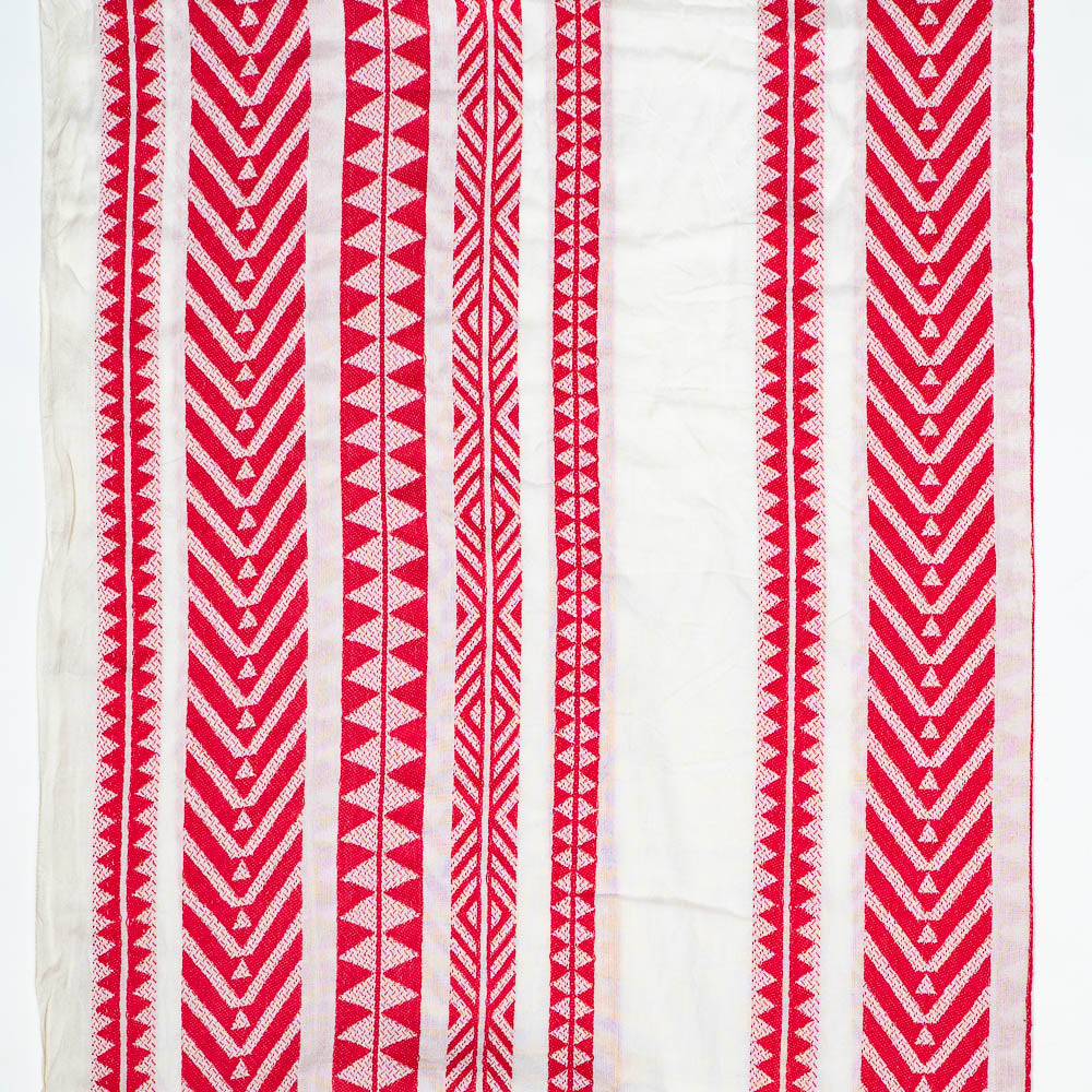 White & Pink Lighweight Cotton Jacquard (SKU: J-564)
