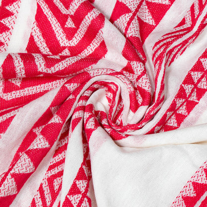 White & Pink Lighweight Cotton Jacquard | SKU: J-564