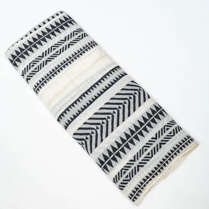 White & Black Lightweight Cotton Jacquard (SKU: J-565)