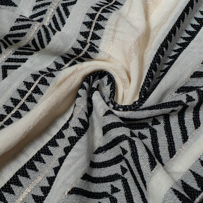 White & Black Lightweight Cotton Jacquard (SKU: J-565)