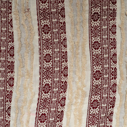 White & Red Tuftting & Patchwork Cotton Jacquard (SKU: J-566)