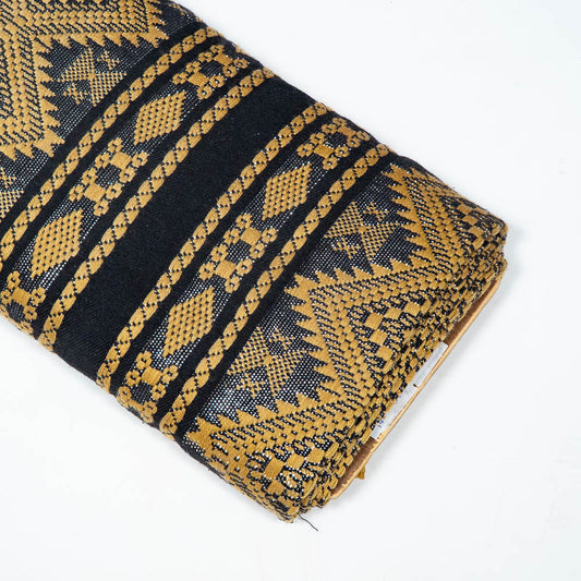 Yellow & Black With Lurex Cotton Jacquard (SKU: J-569)
