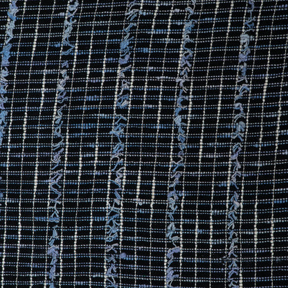 Black & Blue Tuftting Cotton Jacquard | SKU: J-570
