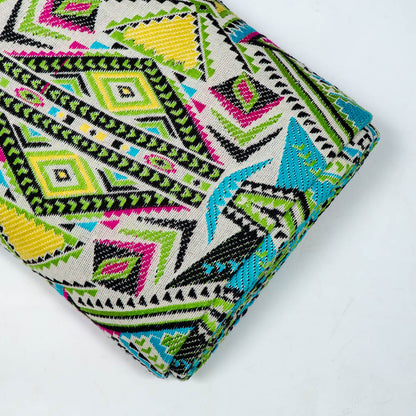 Multicolor Geometric Cotton Acrylic Jacquard (SKU: J-575)