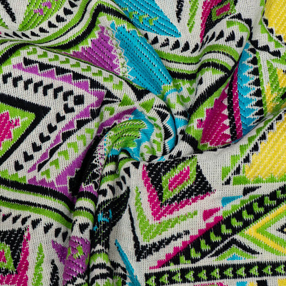 Multicolor Geometric Cotton Acrylic Jacquard (SKU: J-575)